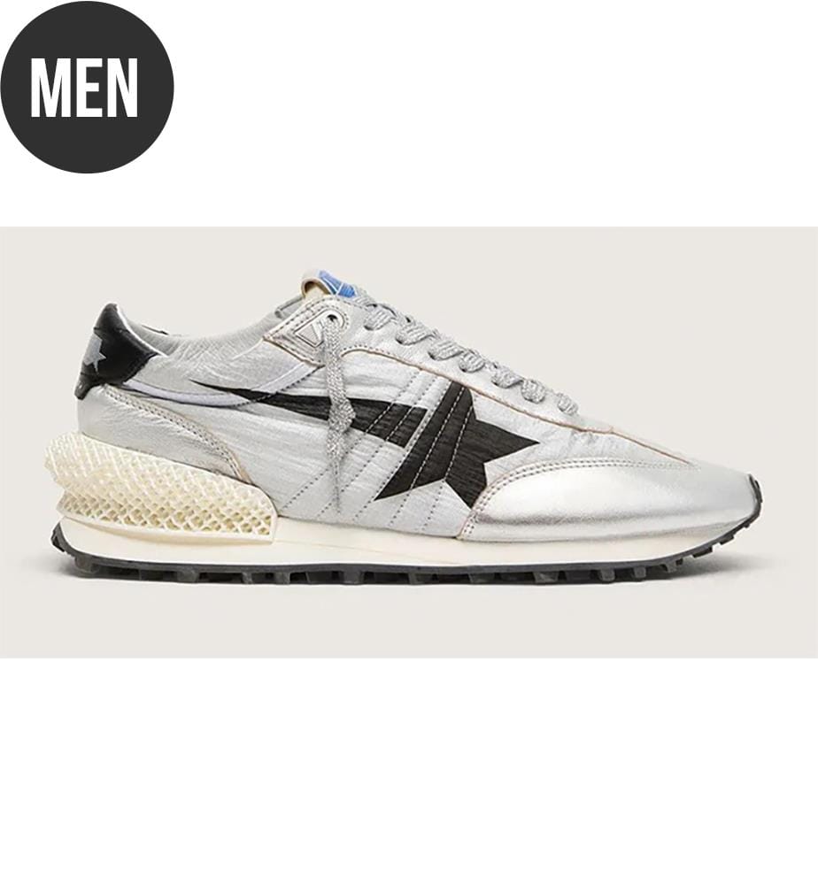 Baskets Marathon homme - Argent, noir