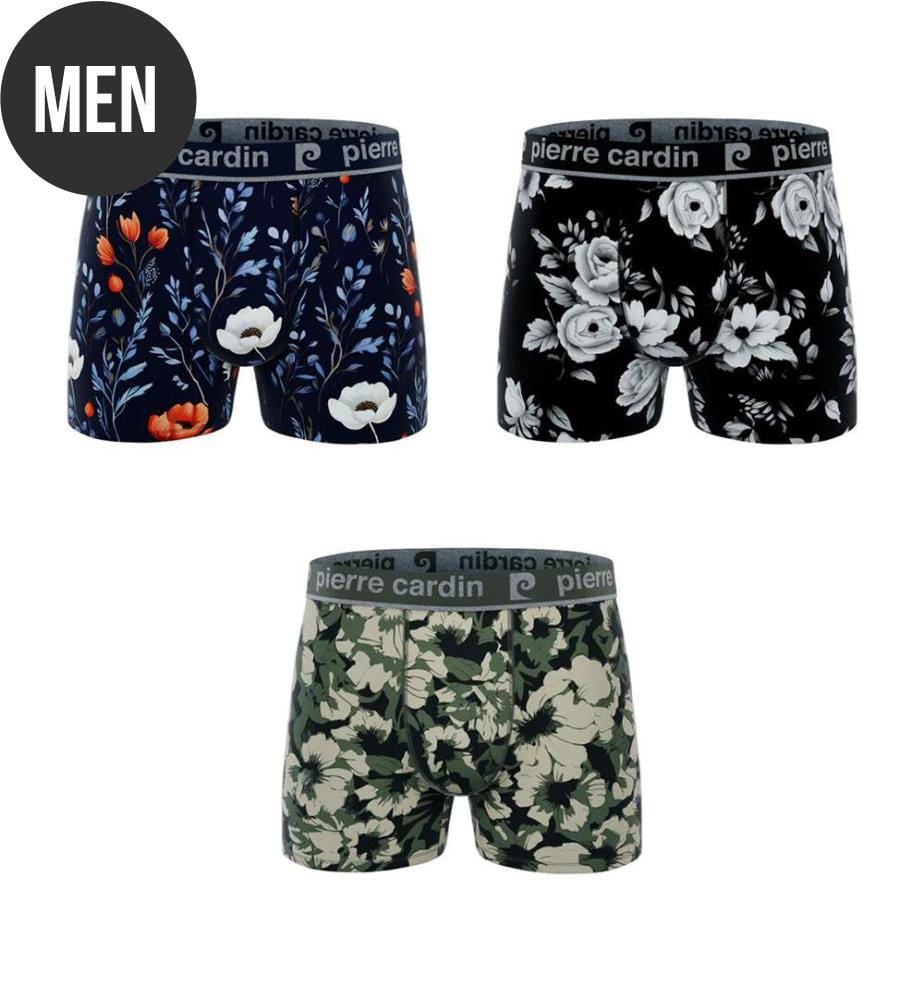 3er-Pack Boxershorts Flowers - Mehrfarbig