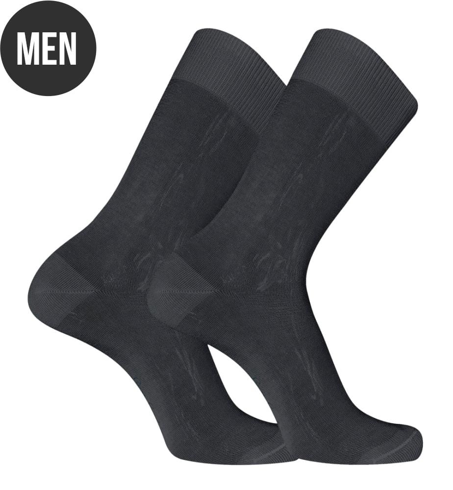 Paire de Chaussettes de Ville en Fil d'Ecosse - Anthracite