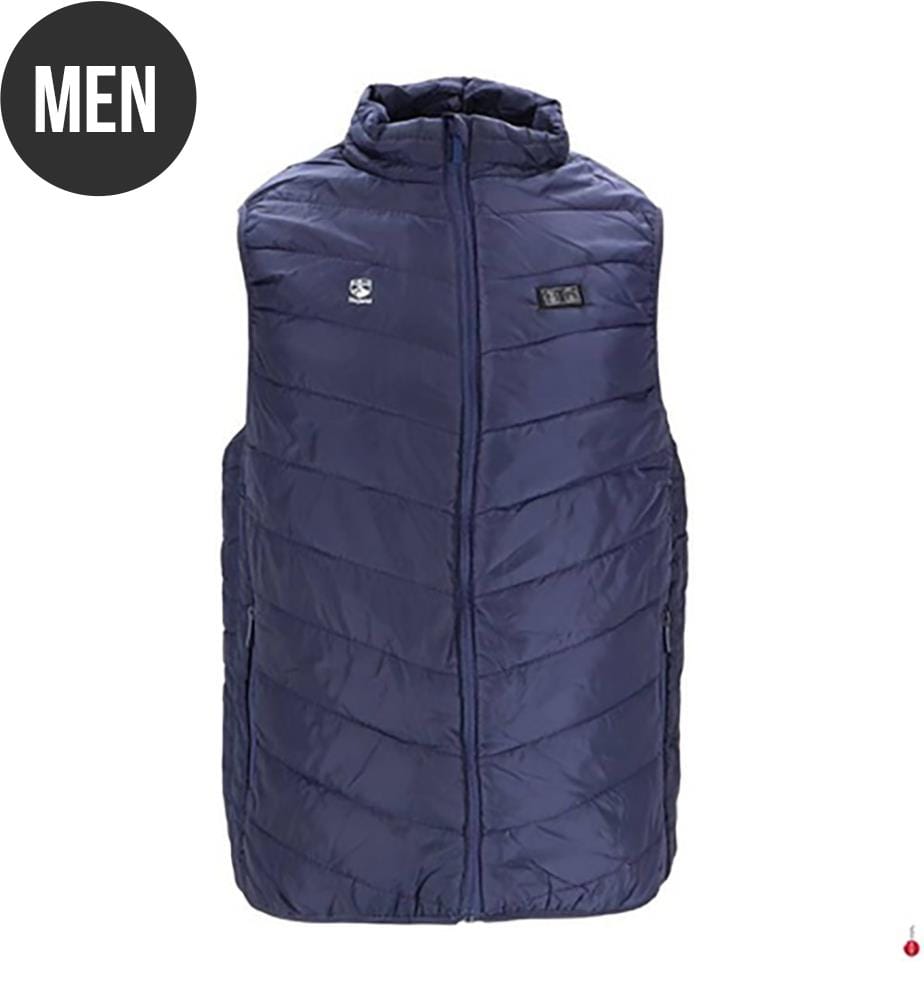 Ärmellose beheizbare Daunenjacke – Blau