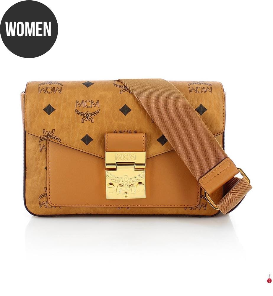 Borsa a tracolla piccola Millie Visetos - Cammello