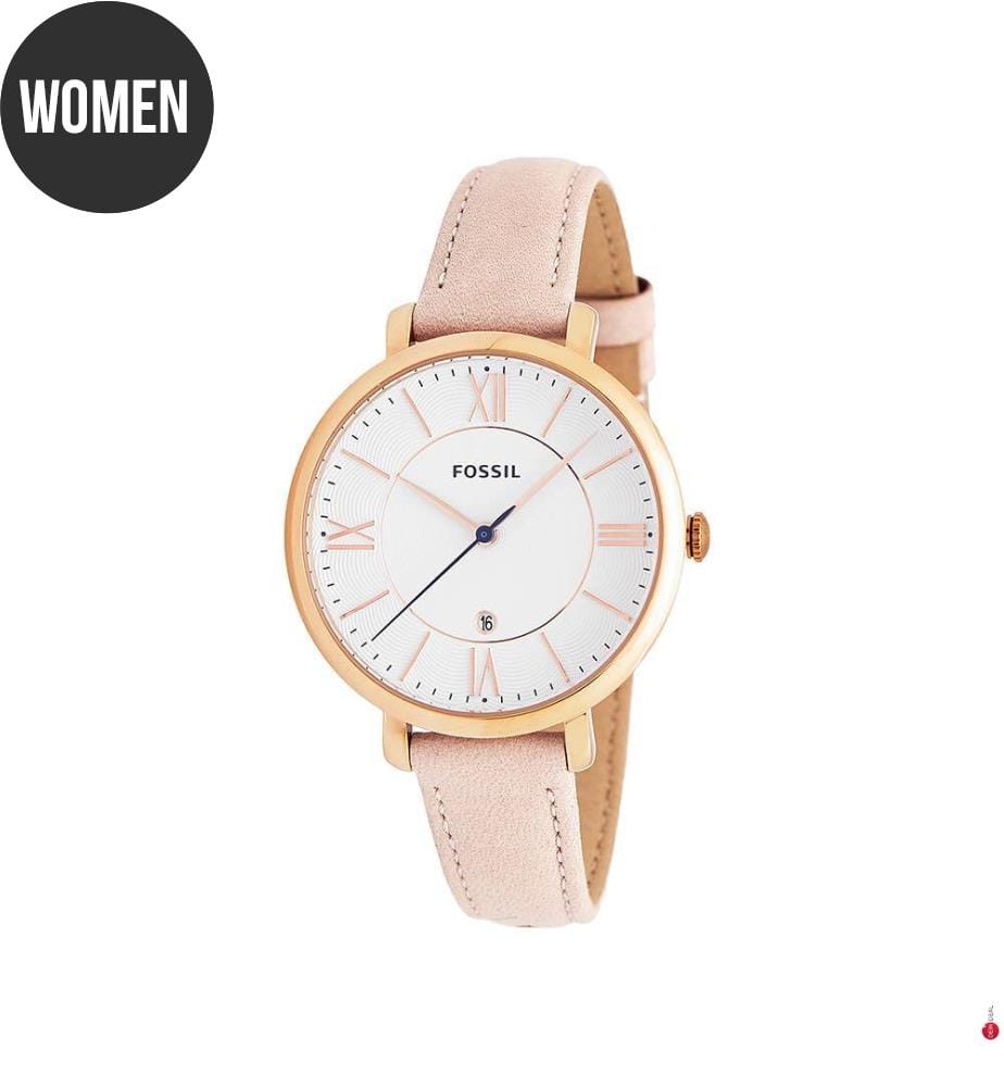Montre en Cuir Jacqueline - Beige et Doré Rose