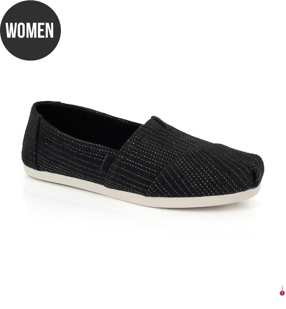 Espadrilles Alpargata Classic 3.0 Metallic Linen Stripe - Schwarz