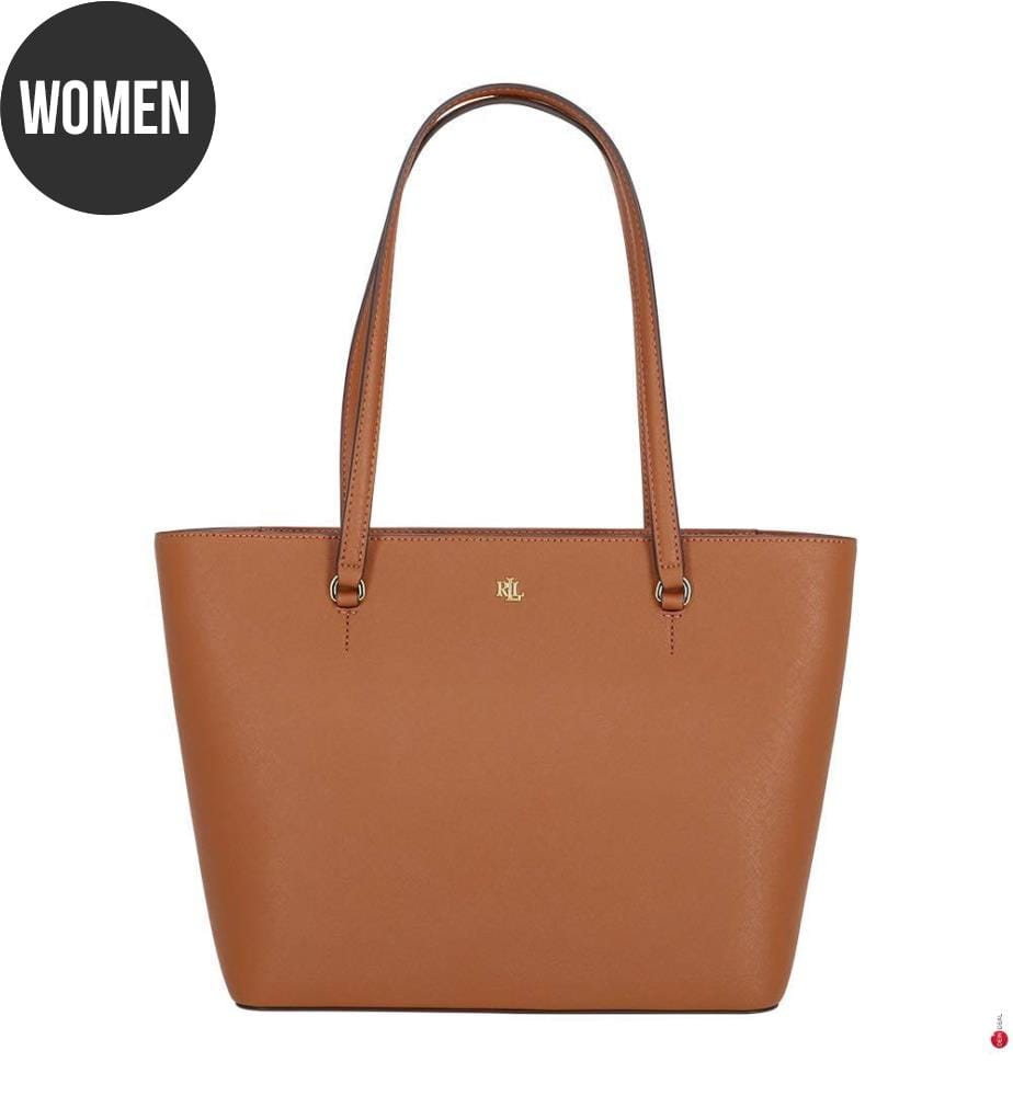 Karly medium tote bag in crosshatched leather - Lauren & Tan