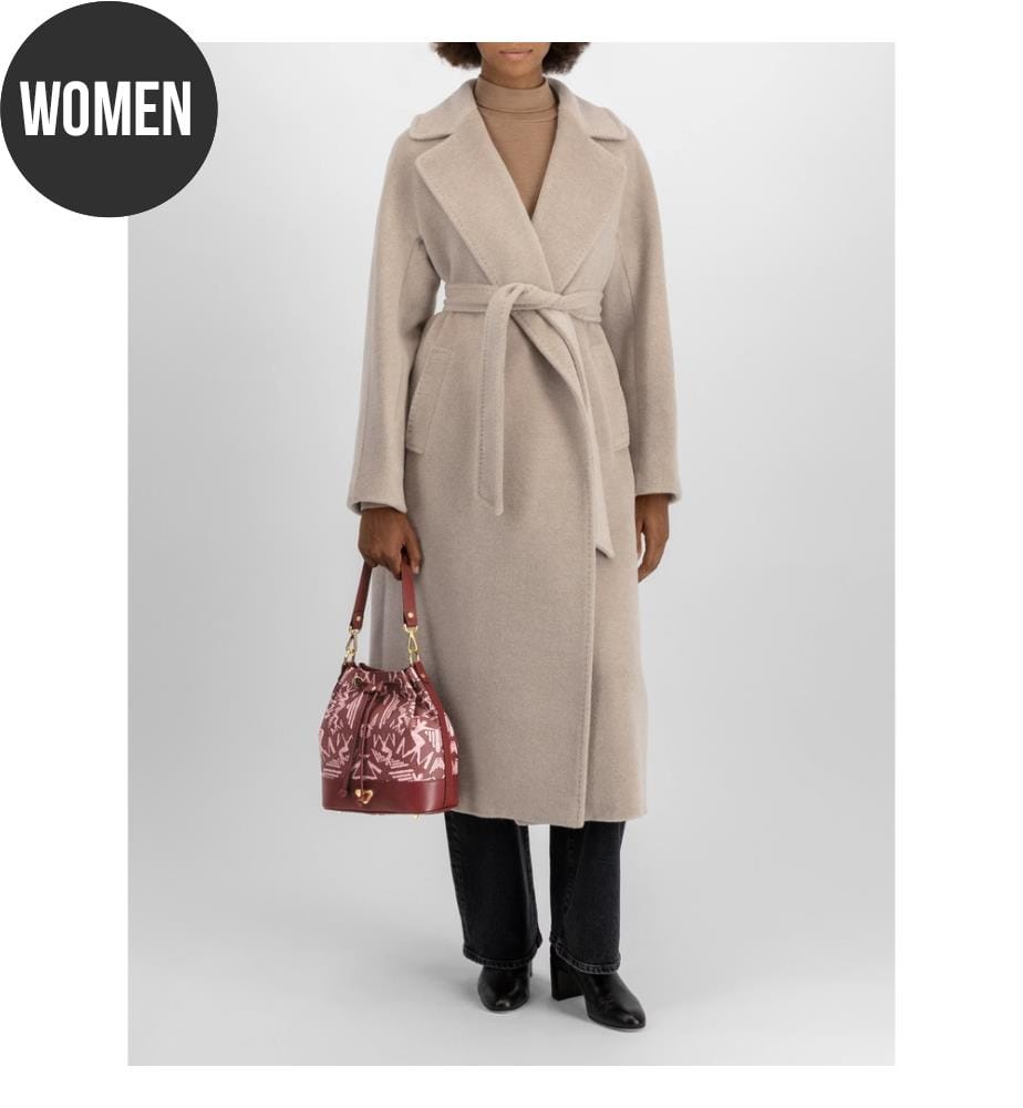 Cappotto lungo in lana e alpaca - Nudo e neutro