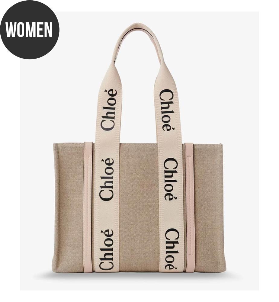 Schultertasche Woody Leinen - Zementrosa
