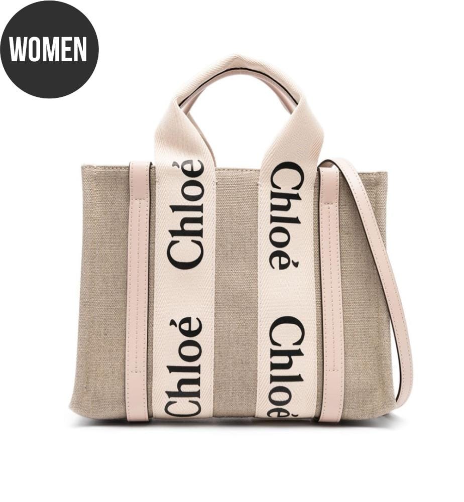 Tote piccola in tela Woody - Rosa cemento