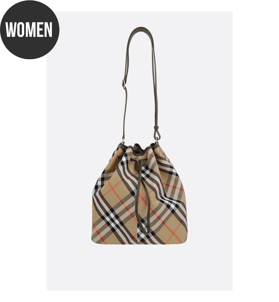 Sac Bucket en toile à carreaux - Sand