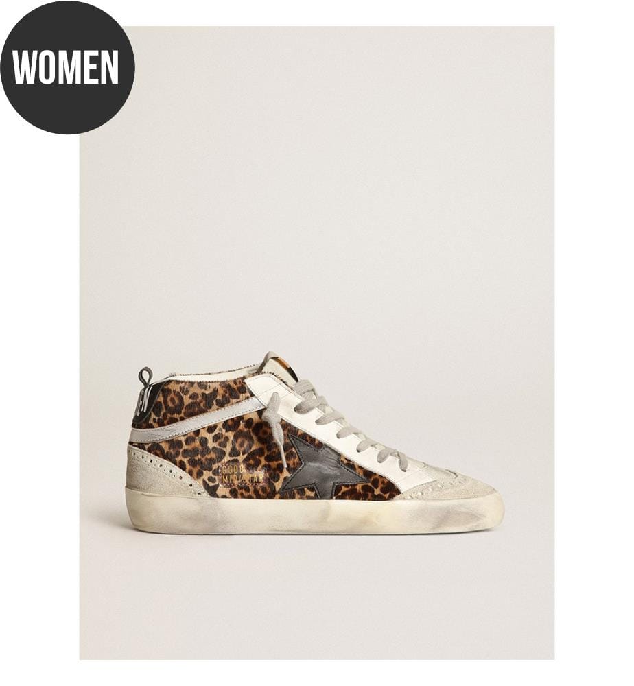 WoMid Star Sneakers - Leopard und Schwarz