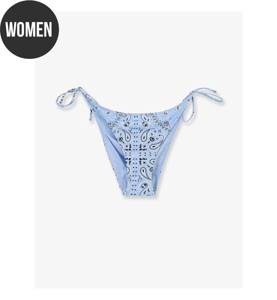 Slip bikini Virgo con stampa paisley - Blu