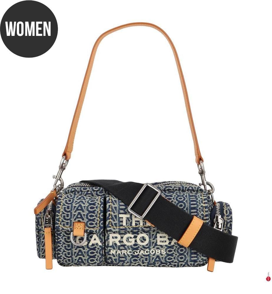 The Cargo Monogram Denim Shoulder Bag - Sun Faded Denim