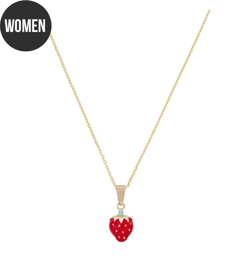 Pendente "Jolie fraise" (fragola graziosa) - Oro giallo 375/1000