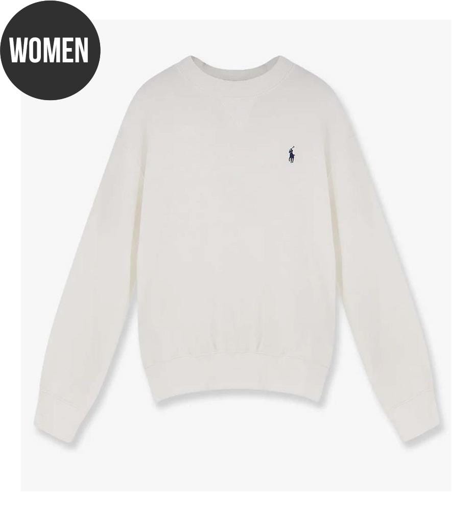 Sweatshirt aus Baumwollmischgewebe mit gesticktem Logo auf der Vorderseite - Weiss