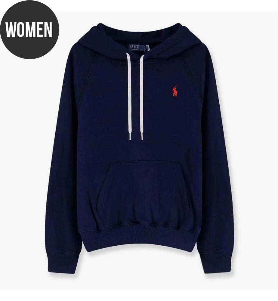 Felpa con cappuccio in cotone - Blu navy