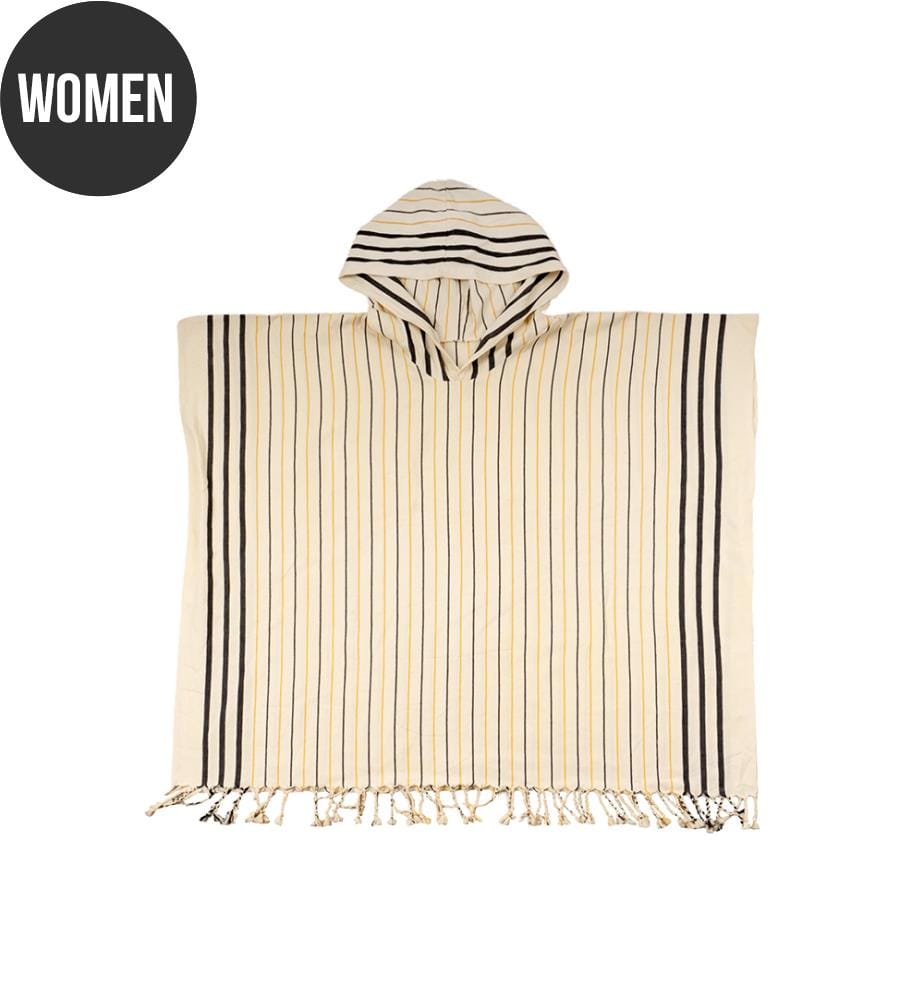 Femme Poncho à capuche Cover-Up 95x90 cm - Beige - Jaune