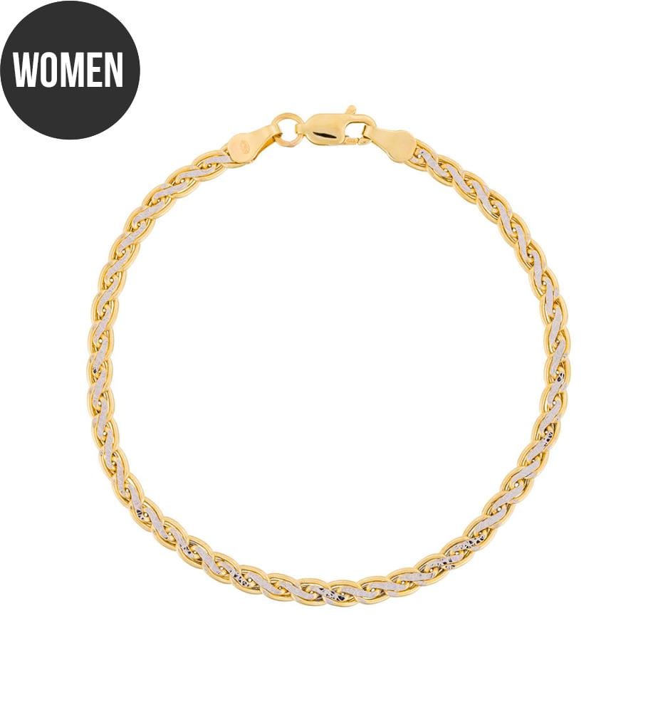 Mesh-Armband Golya - Zweifarbiges Gold 375/1000