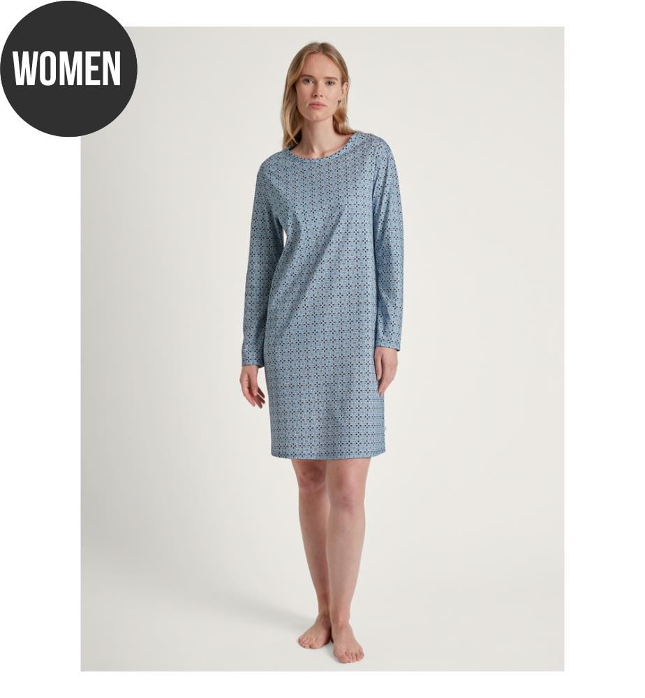 Camicia da notte - Cotone blu