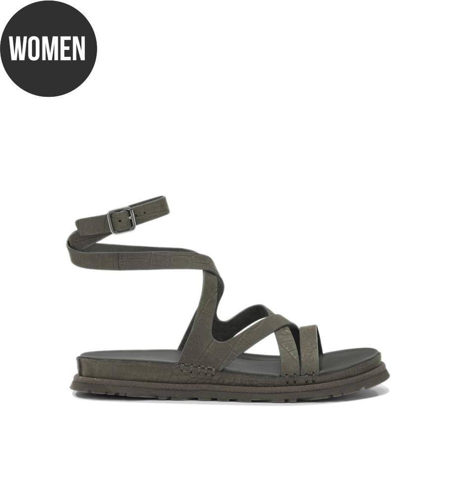„GoldenGaze“ Flache Sandalen – Grün