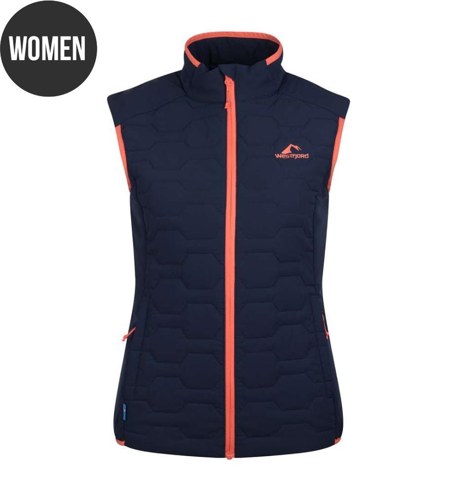 Gilet en Polyfibre Résistant À L'Eau - Marine et Saumon