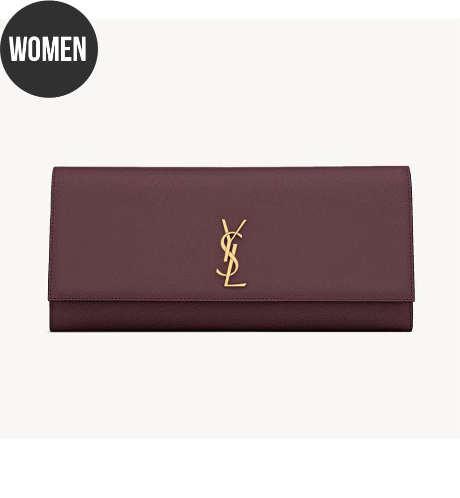 Kate Clutch aus genarbtem Leder - Bordeaux