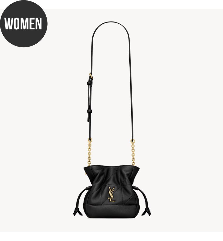 Mini sac Jamie bandoulière cuir d'agneau - Noir