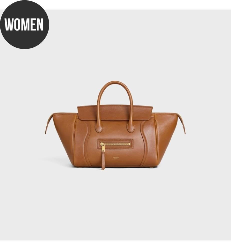 Petit sac cabas avec fermeture à glissière sur le devant, en cuir d'agneau souple et brillant - Beige clair