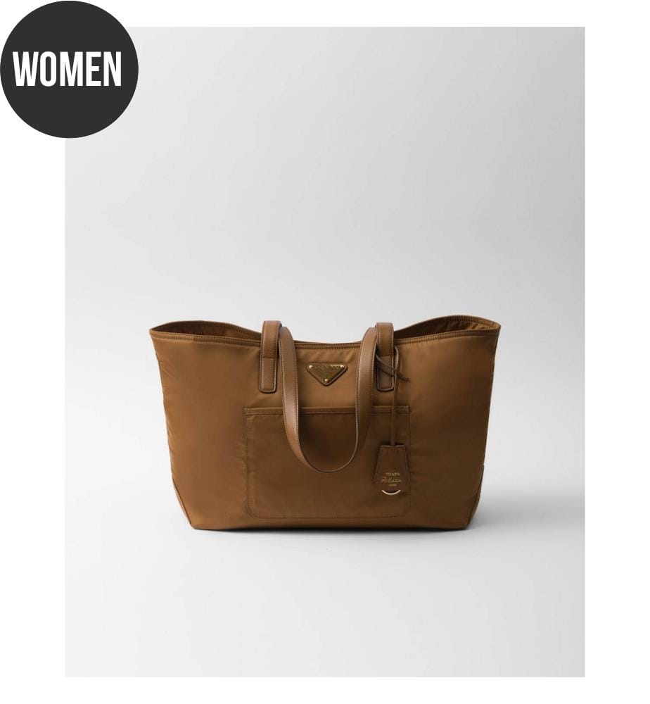 Re-Edition 1978 Medium Re-Nylon und Saffiano Leder Tote Bag - Brandy
