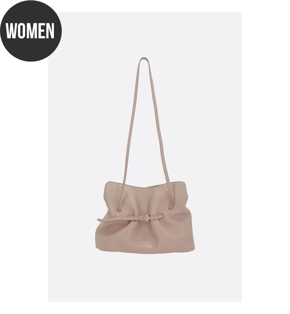 Petit sac à bandoulière Dada en nappa – Rose beige