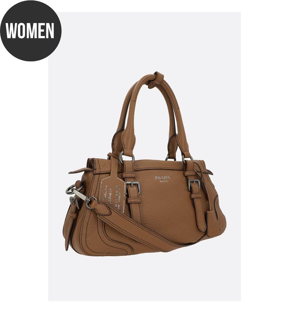 Grand sac à provisions en cuir martelé – Marron