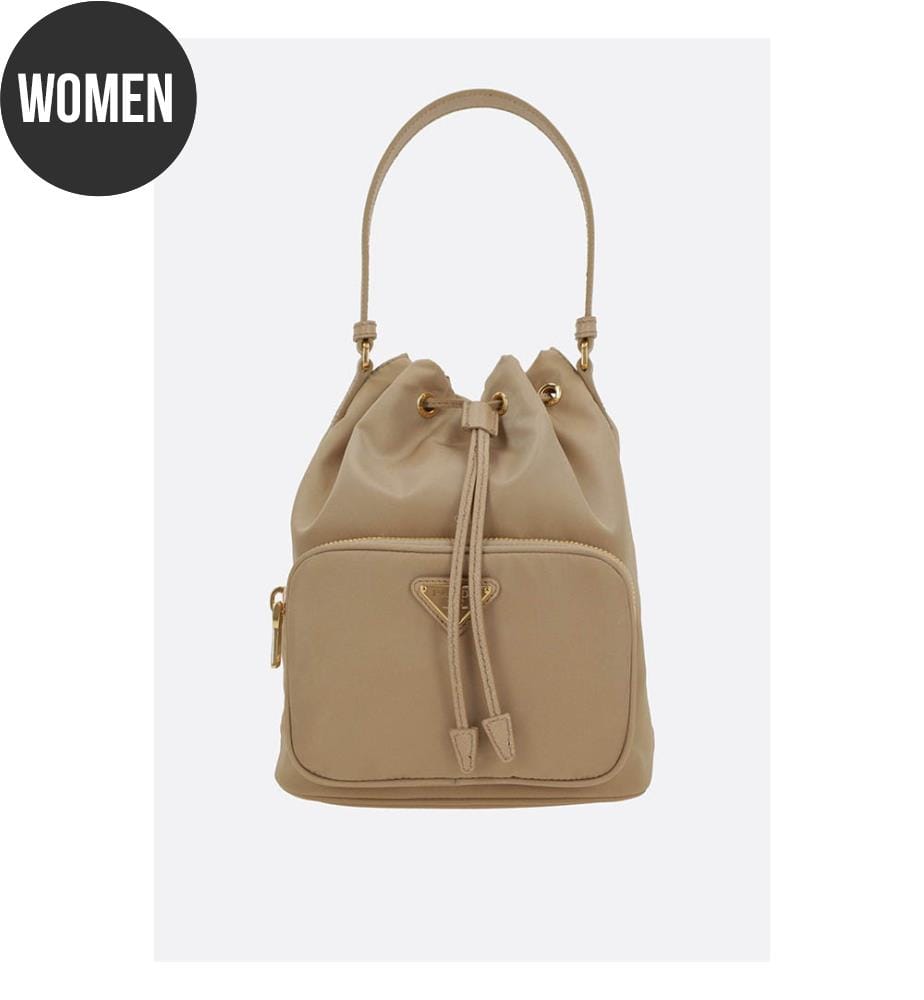 Re-Nylon Duet Bucket Bag - Beige