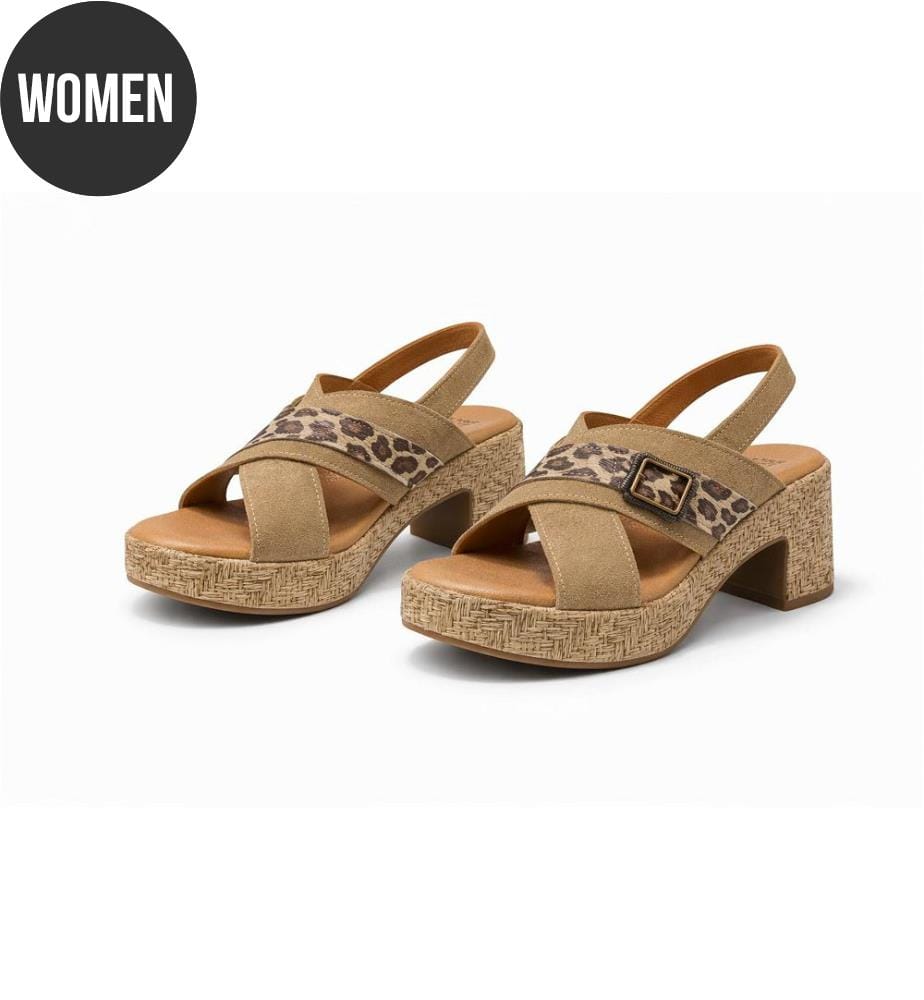 Sandales femme en cuir - Beige