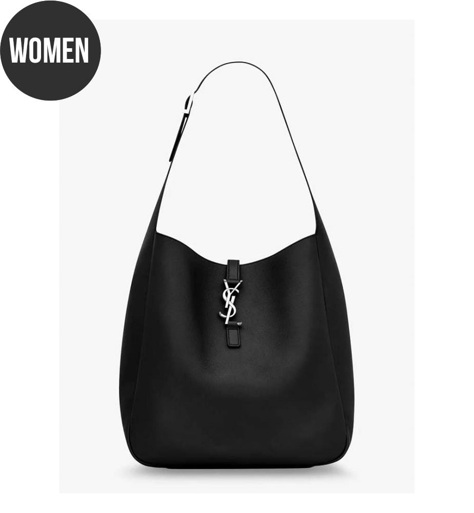 Tote Bag en cuir 5 à 7 avec logo Cassandre en métal - Noir