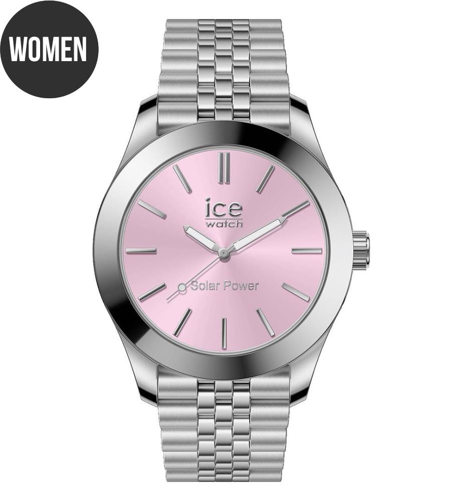 Grey Stainless Steel Solar Watch - 36 mm