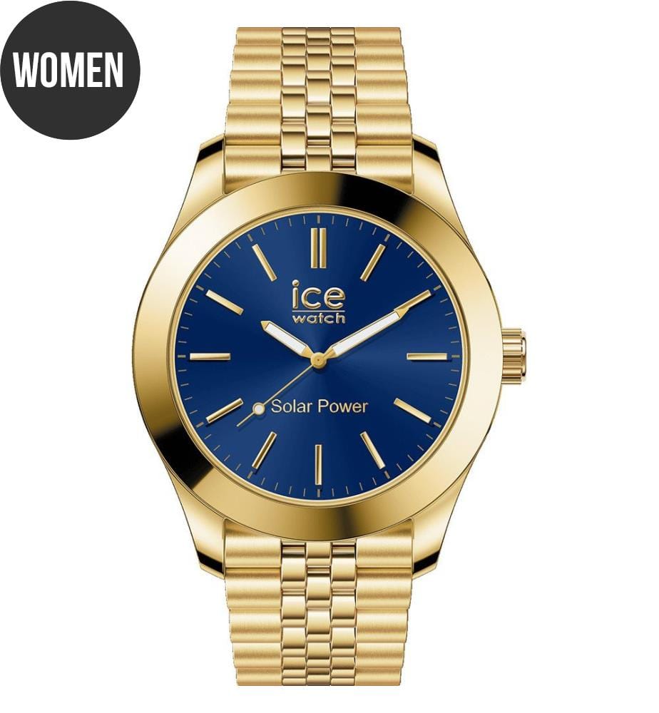 Gold Stainless Steel Solar Watch - 40 mm