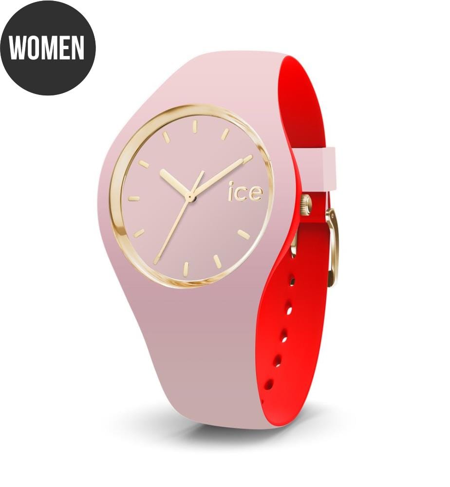 Montre à quartz en silicone rose - 40 mm
