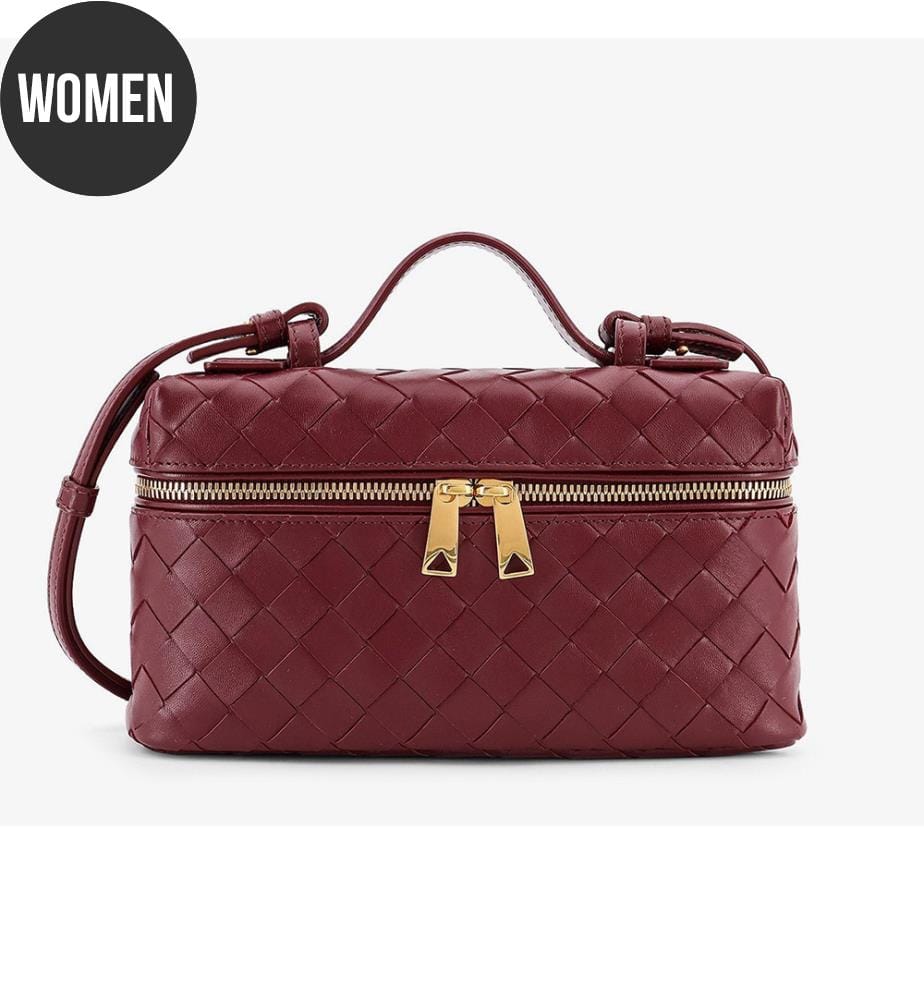 Ledertasche mit Reissverschluss – Bordeaux