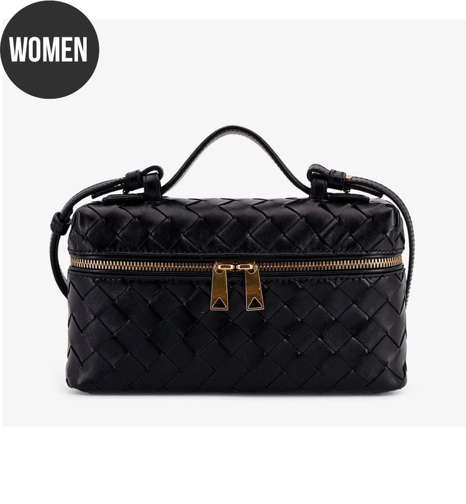 Sac en cuir zippé - Noir et doré