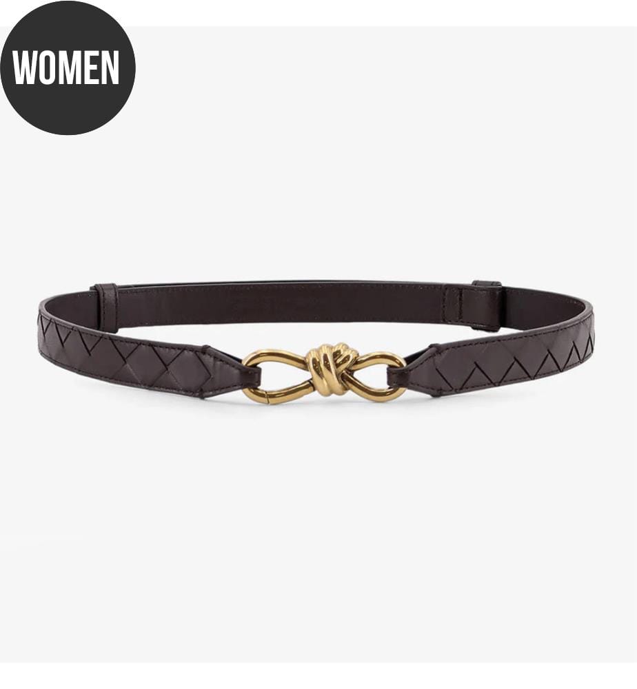 Ceinture en cuir avec motif Intrecciato - Fondant & Brass