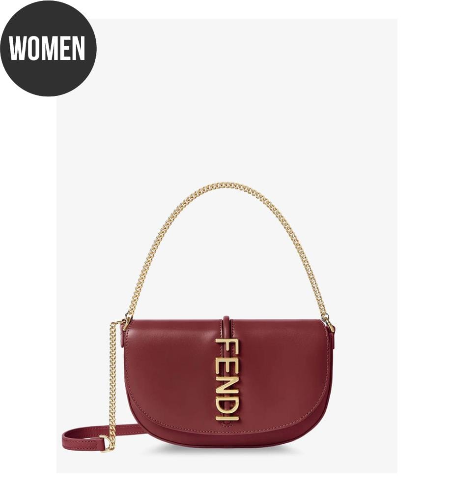Sac à bandoulière Fendigraphy sur Chaîne - Rouge