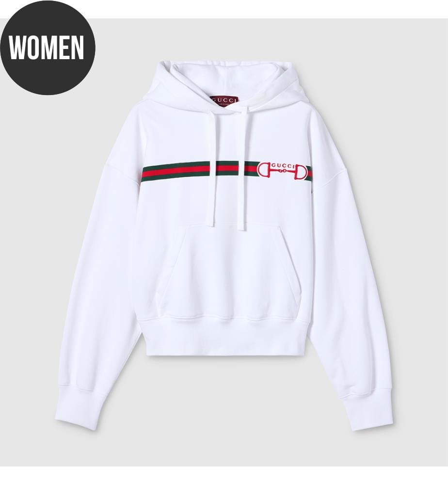 Sweatshirt en jersey de coton avec impression - Mélange blanc