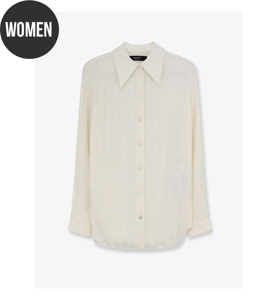 Chemise en soie imprimée - Blanc