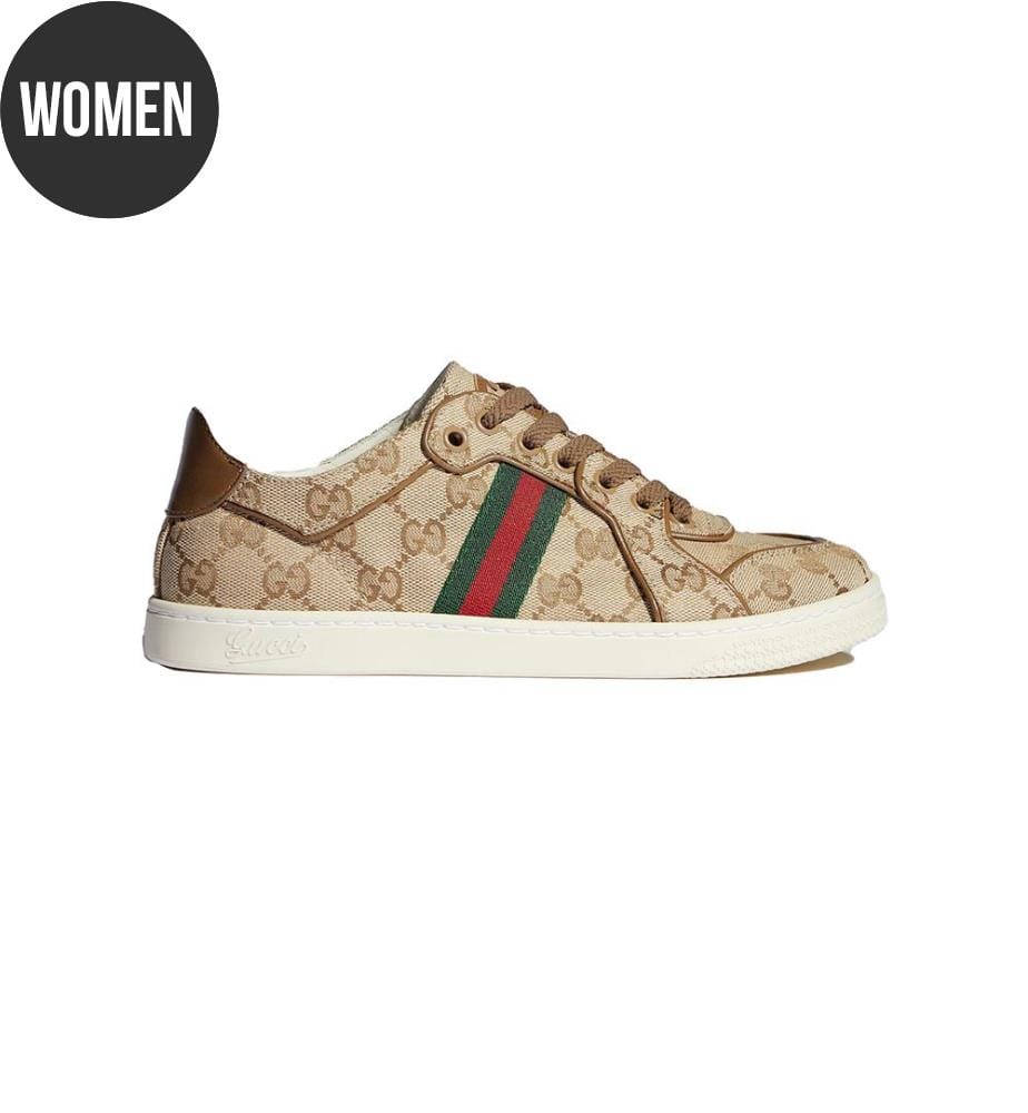 Baskets basses Stretch femme - Beige et marron foncé