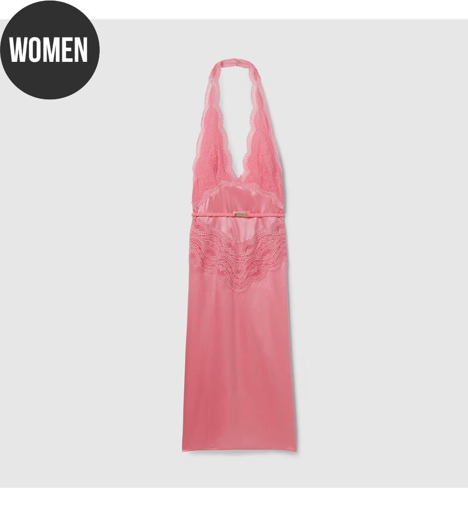 Kleid aus Seidensatin - Rosa