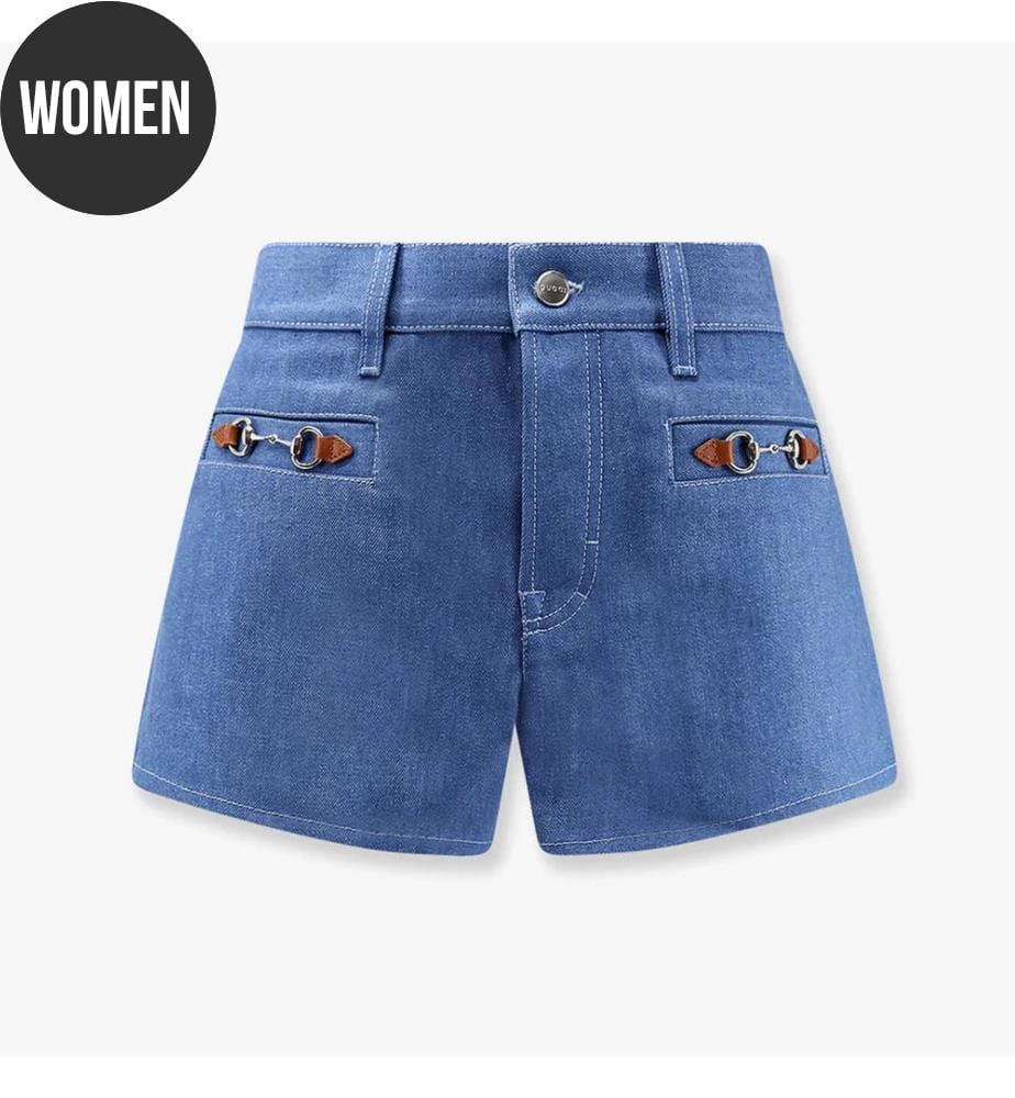 Short en coton avec mors - Baby Blue