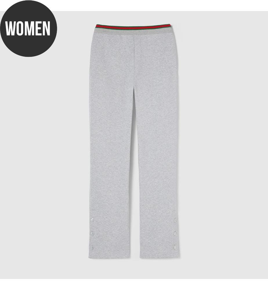 Pantalon de loisir en jersey de coton avec toile - Mélange gris