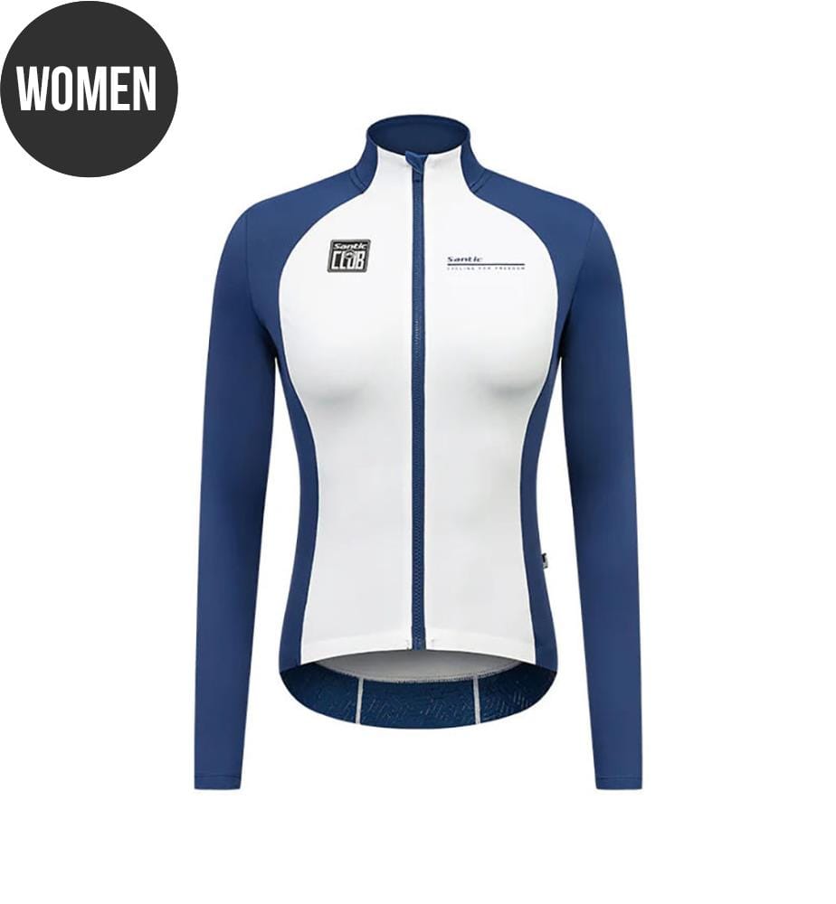 Maglia termica da ciclismo 14-22°C - Bianco e blu