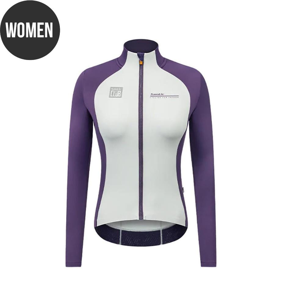 Maglia termica da ciclismo 14-22°C - Bianco e viola