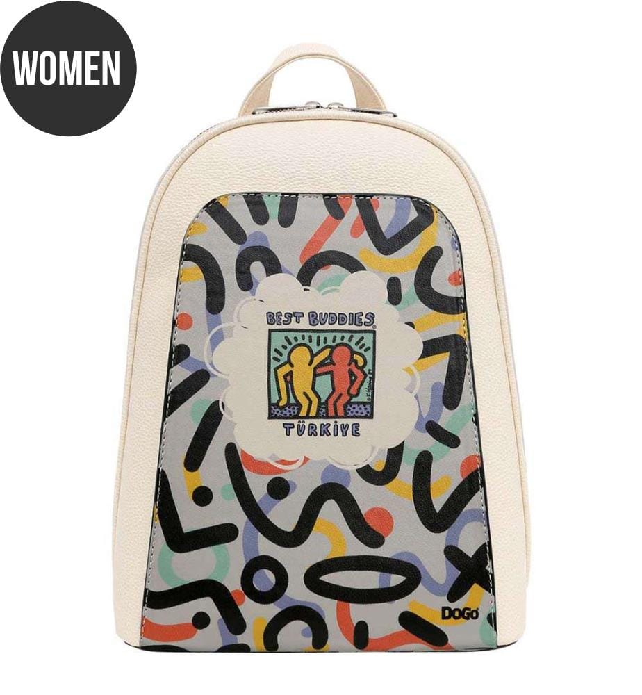 Best Buddies x Dogo Vegan Leder Creme Rucksack - Formen