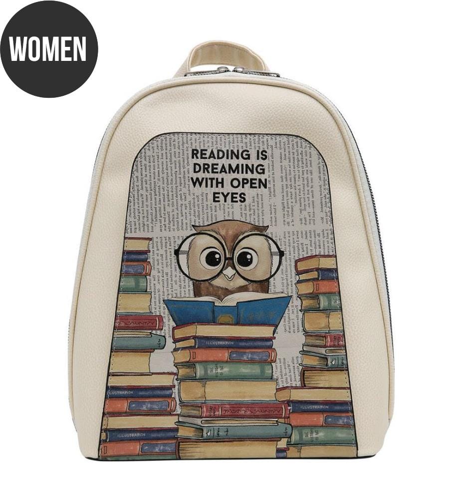 Sac à Dos Vegan The Wise Owl (Krem) Design - Multicolore