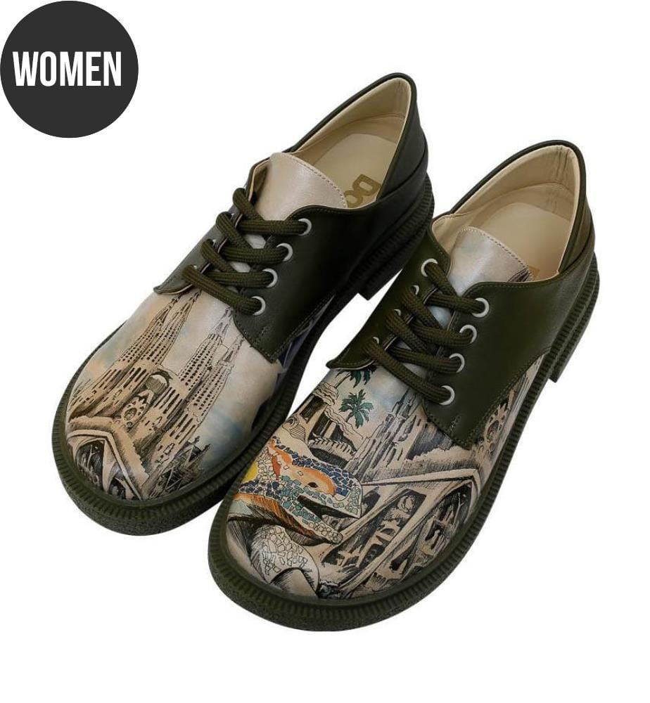 Flache Schuhe aus pflanzlich gegerbtem Leder Design Barcelona - Mehrfarbig